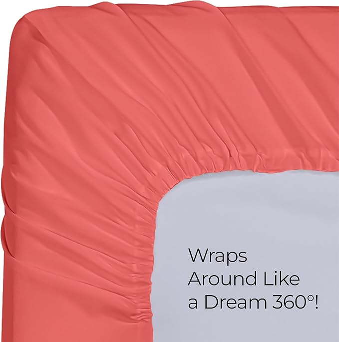 Utopia Bedding Full Fitted Sheet - Bottom Sheet - Deep Pocket - Soft Microfiber -Shrinkage and Fade Resistant-Easy Care -1 Fitted Sheet Only (Coral)