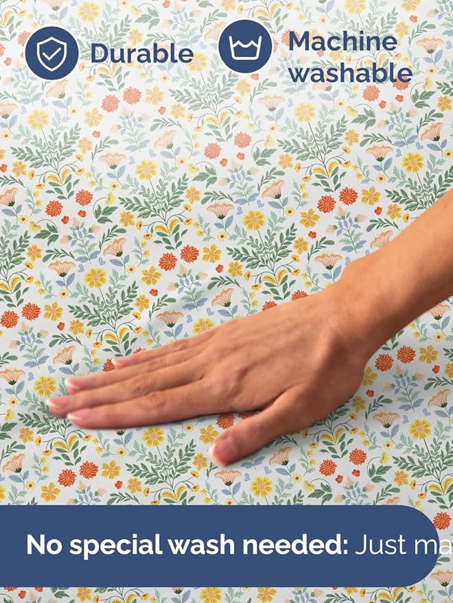 Floral Sheets - Flower Print Bed Sheet Set - 1 Flat, 1 Fitted & 2 Pillowcases w/ Deep Pockets - Comfy, Wrinkle & Fade Free - Boho Botanical Bedding - Soft, Breathable and Cooling - Cal King Size Set