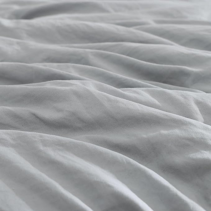 WRENSONGE Twin Comforter Set- 5 Pieces Light Grey Bed in a Bag, All Season Twin XL Bedding Sets with 1 Fitted Sheet, 1 Flat Sheet, 1 Pillow Sham and 1 Pillowcase