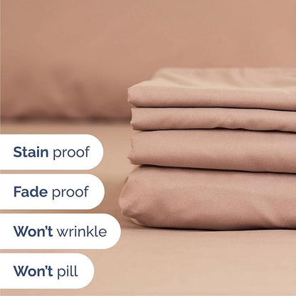 Queen 6 Piece Sheet Set - Comfy Breathable & Cooling - Ultra Soft Hotel Luxury Bedding Set w/ 8-16 Inch Deep Pockets - 1 Flat & 1 Fitted Sheet & 4 Pillowcases - Cozy, Wrinkle Free & Easy Care - Mauve