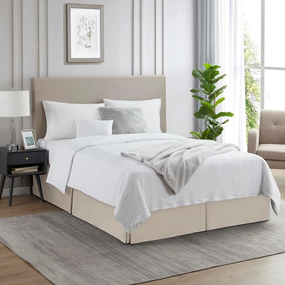 Nestl Silver Bed Skirt Queen Size - Queen Bed Skirt 14 Inch Drop - Brushed Microfiber Bed Skirts - Hotel Quality Pleated Bed Skirt - Shrinkage & Fade Resistant