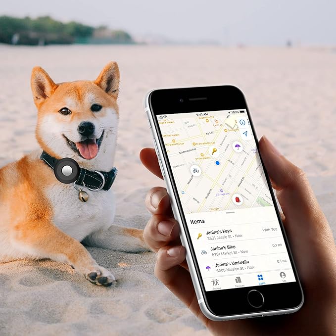for Airtag Holder for Dog Collar, Cibaabo Silicone Air Tag Case Cover | for 0.8-1.2inch Pet Collar | doesn't dangle | Compact | Easy Installation | Compatible with Apple Airtags