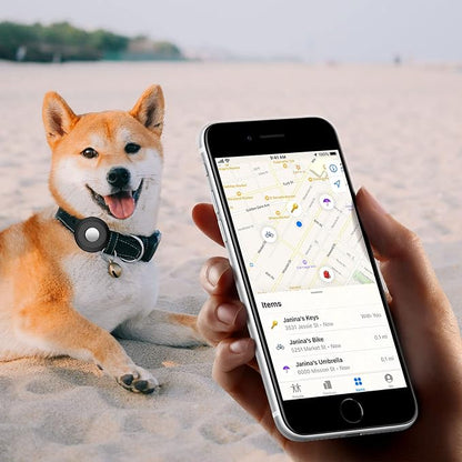 for Airtag Holder for Dog Collar, Cibaabo Silicone Air Tag Case Cover | for 0.8-1.2inch Pet Collar | doesn't dangle | Compact | Easy Installation | Compatible with Apple Airtags