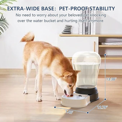 6 Liters Automatic Gravity Dog Water Dispenser, BPA- Free | Gravity Pet Water Bowl, No-Spill Cat Feeder for Large Dogs, BPA-Free & Easy Clean, Less Refills for Work Travel