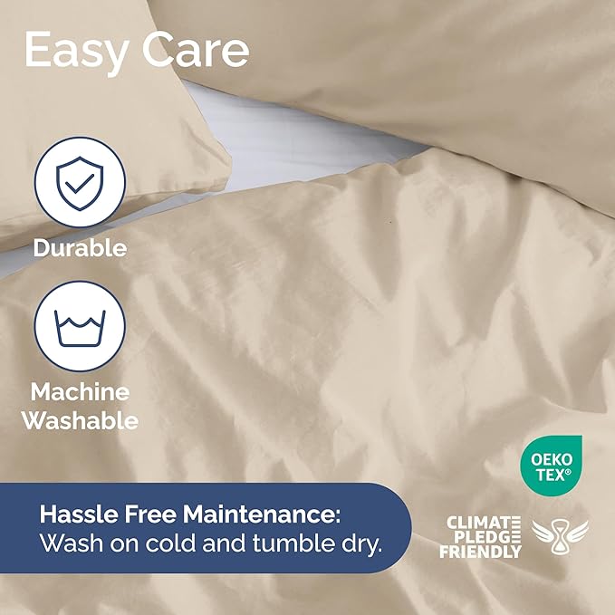 Duvet Cover Twin/Twin XL Size Set - Extra Soft Twin/Twin XL Duvet Cover 68" x 90" with 1 Pillow Sham - Hotel Luxury, Easy Care, Fade Free w/ Zipper Closures & Ties - Comfy, Cozy & Breathable (Wheat)