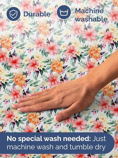 Floral Sheets - Flower Print Bed Sheet Set - 1 Flat, 1 Fitted & 2 Pillowcases w/ Deep Pockets - Comfy, Cozy, Wrinkle & Fade Free - Boho Botanical Bedding - Soft, Breathable & Cooling - Queen Size Set