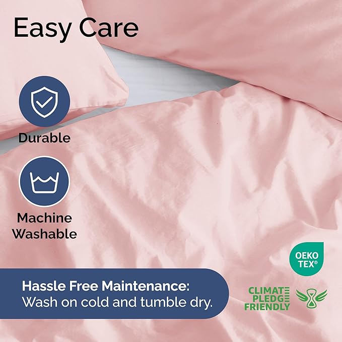 Duvet Cover Twin/Twin XL Size Set - Extra Soft Twin/Twin XL Duvet Cover 68" x 90" with 1 Pillow Sham - Hotel Luxury, Easy Care, Fade Free with Zipper Closures & Ties - Comfy & Breathable (Baby Pink)