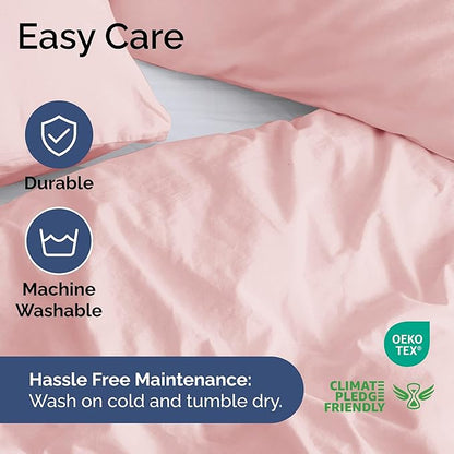 Duvet Cover Cal King Size Set - Extra Soft Cal King Duvet Cover 104" x 98" with 2 Pillow Shams - Hotel Luxury, Easy Care & Fade Free w/ Zipper Closures & Ties - Comfy, Cozy & Breathable (Baby Pink)