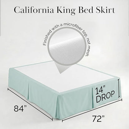 Southshore Fine Living, Inc. California King Size Bed Skirt, 14-Inch Drop Pleated Bed Skirt for California King Mattress, Dust Ruffle for California King Size Bed, Sky Blue