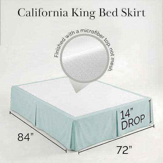 Southshore Fine Living, Inc. California King Size Bed Skirt, 14-Inch Drop Pleated Bed Skirt for California King Mattress, Dust Ruffle for California King Size Bed, Sky Blue