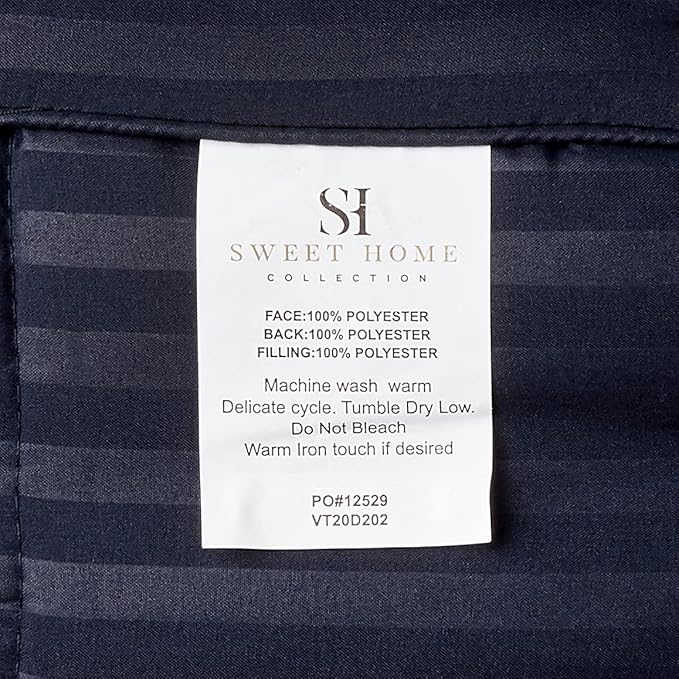 Twin Comforter Set 6 Piece Bed in a Bag with Bed Skirt, Fitted Sheet, Flat Sheet, 1 Pillowcase, and 1 Pillow Sham, Twin, Dobby Navy