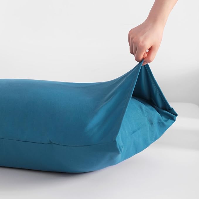 NTBAY King Pillowcase Set - 2 Pack Brushed Microfiber 20x40 Pillowcases - Soft, Wrinkle-Free, Fade-Resistant, Stain-Resistant, Teal Blue Pillowcases with Envelope Closure - 20x40 Inches, Teal Blue