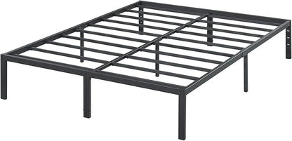 Olee Sleep 14 Inch Heavy Duty Steel Slat Anti-Slip Support, Easy Assembly Platform Bed Frame, Noise Free Steel Mattress Foundation, Maximum Storage, No Box Spring Needed, Black, King Size
