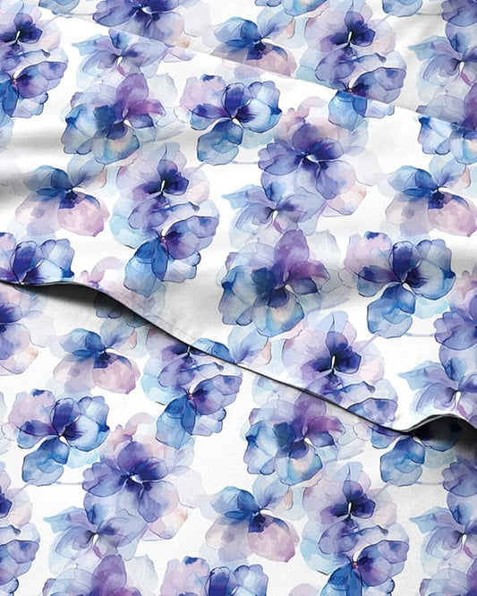 Floral Sheets - Flower Print Bed Sheet Set - 1 Flat, 1 Fitted & 1 Pillowcase w/ Deep Pockets - Comfy, Cozy, Wrinkle & Fade Free - Boho Botanical Bedding - Soft, Breathable & Cooling - Twin XL Size Set