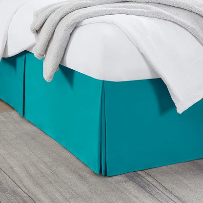 Nestl Teal Full Bed Skirt - Full Size Bed Skirt 14 Inch Drop - Brushed Microfiber Bed Skirts - Hotel Quality Pleated Bed Skirt - Shrinkage & Fade Resistant