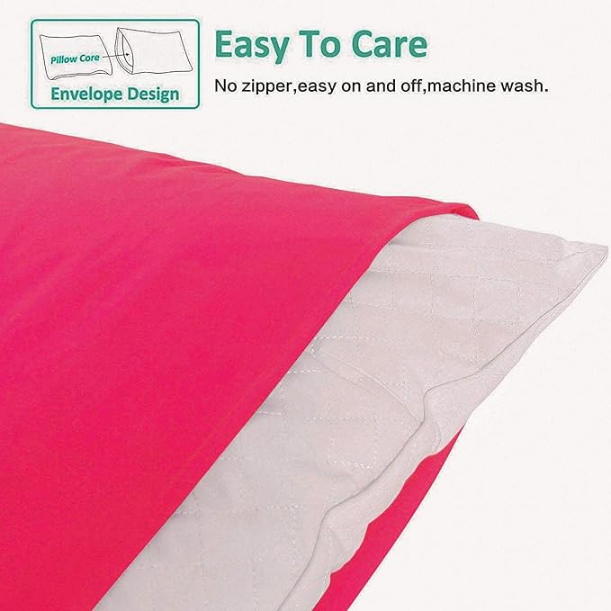 NTBAY Body Pillowcase - Brushed Microfiber 20x54 Pillowcase - Soft, Wrinkle-Free, Fade-Resistant, Stain-Resistant, Magenta Body Pillow Cover with Envelope Closure - 20x54 Inches, Magenta