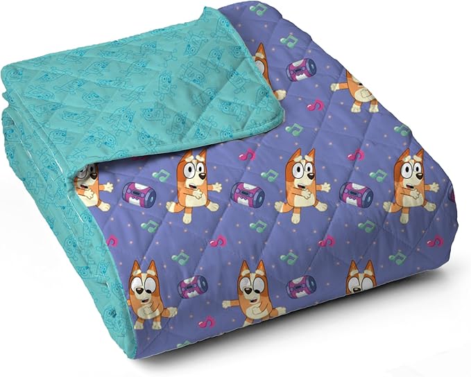 Northwest Bluey Bingo Dance Party Quilted Throw Blanket – Official Cartoon Throw Blanket Featuring Bluey, for Adults Boys Girls Bed, Couch, or Playroom, 60 x 80 Inches