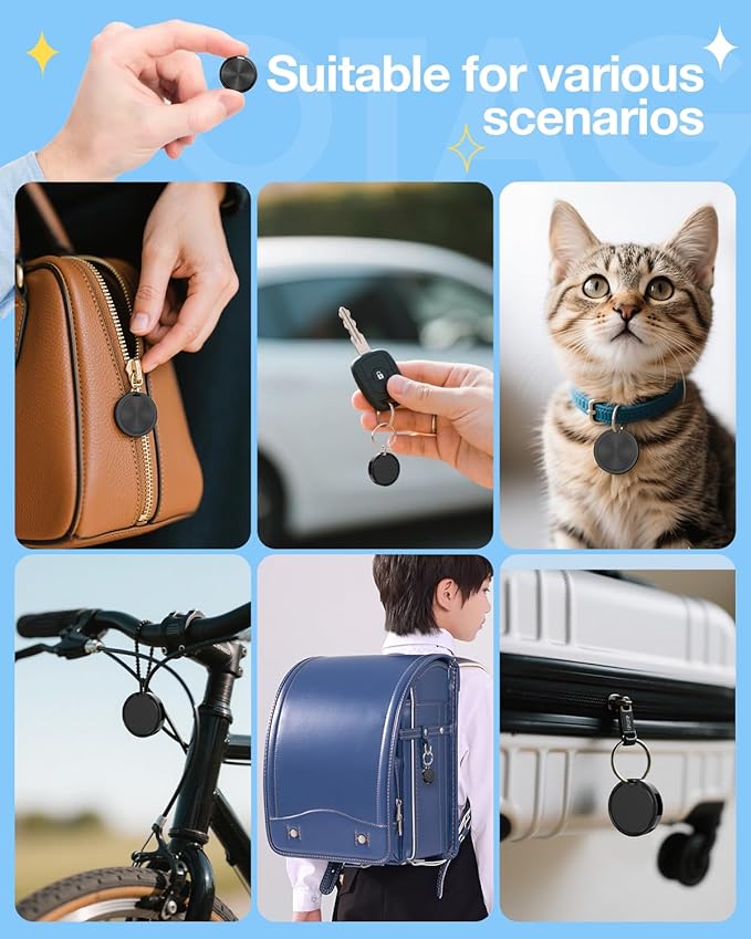 Air Tags for Android,Air Tags-4 Pack Android,Android Tracker Tags,2 Year Battery Life,Google Find Trackers for Google'S Find Hub App,IP65 Waterproof Luggage Tracker Android for Keys,Wallets,Suitcases