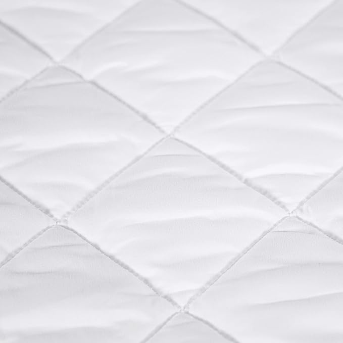 Serta Simply Clean Triple Action Mattress Pad, Waterproof Mattress Pad, Ultra Soft and Stain-Resistant Mattress Pad, Machine Washable, Queen, White