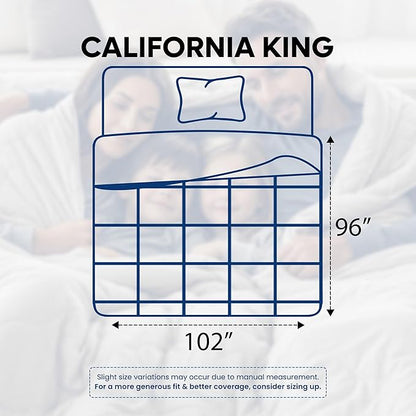 Utopia Bedding Comforters California King Size, All Season Duvet Insert, Down Alternative Box Stitched Bed Comforter with Corner Tabs, Machine Washable (White)