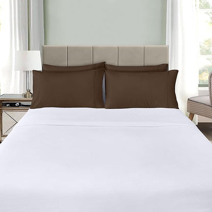 Utopia Bedding Standard Pillow Cases - 4 Pack - Envelope Closure - Soft Brushed Microfiber Fabric - Shrinkage and Fade Resistant Pillow Covers Standard Size 20 X 26 Inches (Standard, Brown)