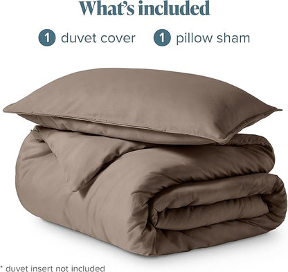Bare Home Bedding Duvet Cover Extra Long Size - Premium 1800 Super Soft Collection - Lightweight, Cooling Duvet Cover - Soft Breathable Bedding (Twin/Twin XL, Taupe)