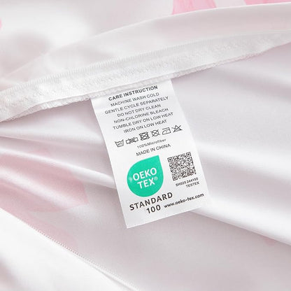 Nayoroom Pink Bow Duvet Cover Queen Size Heart Duvet Cover Coquette Bedding Set 3 Pieces Girls Cute Dorm Bedding Set with Pillowcases Soft Lightweight Microfiber