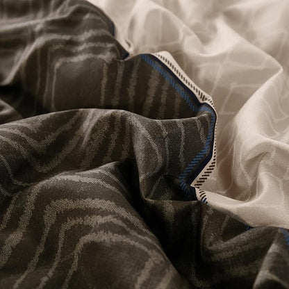 Dinjoy Navy Brown King Size Comforter Set,Striped Boho Bed in a Bag King 7 Pieces Soft Fall Bedding Comforters Sets wiht Sheets Microfiber Complete Bed Sets for All Season