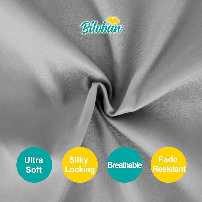 Crib Bed Skirt Grey Pleated with White Lovely Pompoms, Bedding Dust Ruffle for Boys, 14" Drop, Fit All Standard Crib Bed, Machine Wahable Crib Skirt