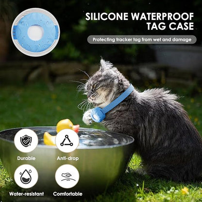 Cat Tracker, GPS Tracker Compatible with Apple Find My App (Only iOS), No Monthly Fee, Waterproof, Blue