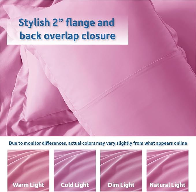 Nestl Light Pink Duvet Cover King Size - Soft Double Brushed King Duvet Cover Set, 3 Piece, with Button Closure, 1 Duvet Cover 104x90 inches and 2 Pillow Shams