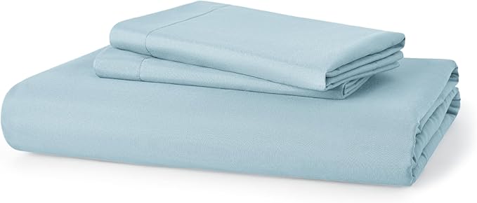 Bedsure Duvet Cover Queen Size - Soft Double Brushed Bedding Set for Kids & Adults, Zipper Closure, 3 Pieces, Includes 1 Duvet Cover (90"x90") & 2 Pillow Shams, NO Comforter, Light Blue