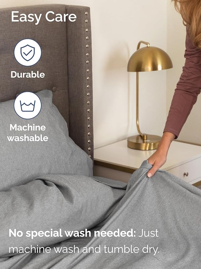 Extra Deep Twin XL Sheet Set - 4 Piece Breathable and Cooling Sheets - Hotel Luxury Bedding for Women, Men, Kids & Teens - Easy Secure Fit - Soft & Wrinkle Free - Extra Deep Pockets - Heathered Grey