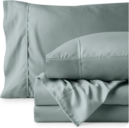 Bare Home Twin Sheet Set - 1800 Ultra-Soft Microfiber Twin Bed Sheets - Double Brushed - Deep Pockets - Easy Fit - 3 Piece Set - Bedding Sheets & Pillowcases (Twin, Sea Spray)