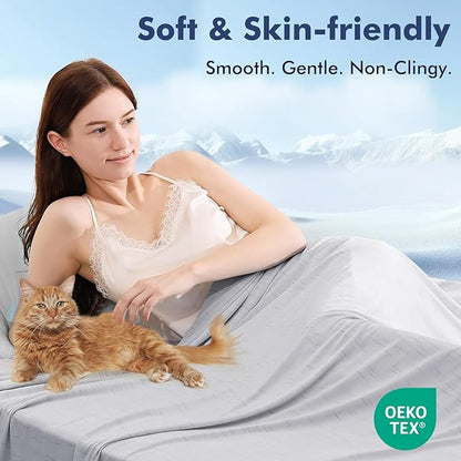 Elegear Cooling Blanket for Hot Sleepers, Double-Sided Arc-Chill® 3.0 Cooling Tech, Q-Max >0.5 Cool to Touch Cooling Blankets, Soft Breathable Summer Blanket for Night Sweats & Hot Flashes, Twin