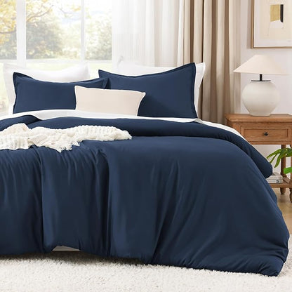 Litanika Comforters Twin XL Size Navy Blue, 2 Pieces Lightweight Solid Bedding Set & Collections, All Season Fluffy Bed Set (68x92 Inches Comforter & 1 Pillowcase)