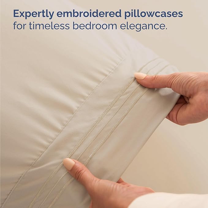 Bulk Case Pack of 12 Sheet Sets - (12) Complete Queen Size Sheet Sets with Deep Pockets - Wholesale Bulk Bedding for Hotels, Spas & Airbnbs - Breathable, Cooling, Soft & Wrinkle Free - (Queen, Wheat)