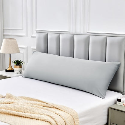 Warmstar Cotton Body Pillow Cover 1 Pack, 600 Thread Count Body Pillow case 20"x54", Long Body Pillow Case Cover Soft Breathable with Envelope Closure,Grey