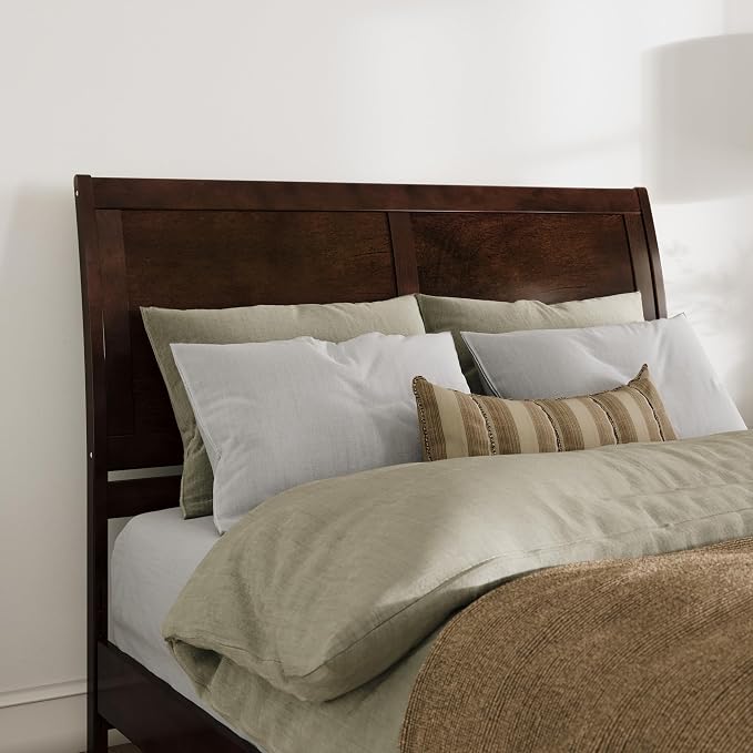 AFI, Portland Queen Sleigh Solid Wood Panel Headboard, Walnut