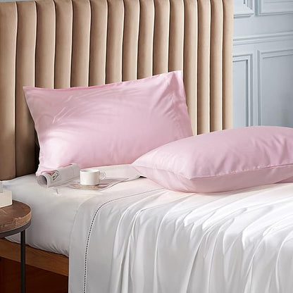Evolive Ultra Soft Brushed Microfiber Standard Size 20"x30" Pillowcases Pair Set of 2 with Envelope Closure (20"x30" Standard, Pink)