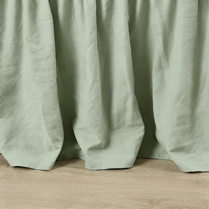 RIMELA Sage Green Bed Skirt Full Size 15 Inch Drop, Elastic Bed Skirting for Bed Base and Frame, Bedding Dust Ruffle Easy to Install, Wrap Around Adjustable Bedskirt