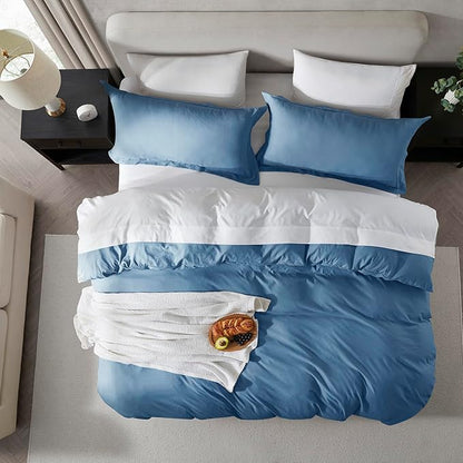 Nestl Blue Heaven Duvet Cover King Size - Soft Prewashed King Duvet Cover Set, 3 Piece, with Zipper Closure, 1 Duvet Cover 104x90 inches and 2 Pillow Shams