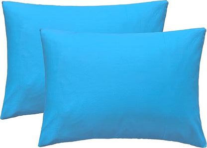iMaylex Soft 100% Egyptian Cotton Zipper Closure Pillowcases, Cozy and Lightweight Pillow Case, Set of 2, Blue, Standard, 20" x 26"