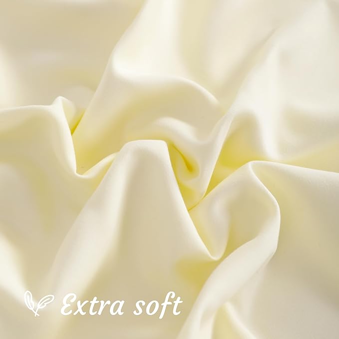 NTBAY Body Pillow Cases Set of 2, 2 Pack Brushed Microfiber 20x54 Pillow Cases, Soft, Wrinkle, Fade, Stain Resistant Ivory Pillow Cases with Envelope Closure, 20x54 Inches, Ivory