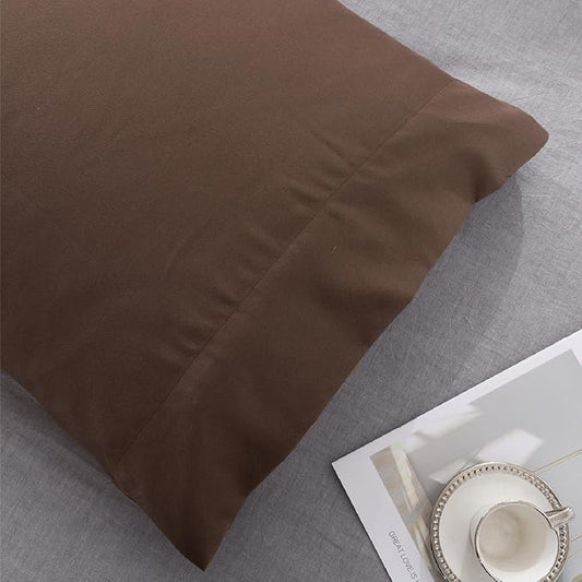 Microfiber Bed Pillowcases 2 Pack King Size, Super Soft Bed Pillow Covers Envelope Closure, Wrinkle, Fade and Stain Resistant, 20x36, Coffee