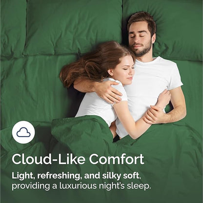 100% Rayon Derived From Bamboo - Bamboo Sheets Cal King Size - Cooling Sheets for Cal King - Ultra Soft Hotel Luxury Bedding - 1 Flat & 1 Fitted & 2 Pillowcases w/ 16 Inch Deep Pockets - Emerald Green