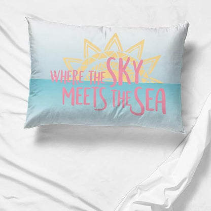 Jay Franco Disney Moana 2 Pack Reversible Pillowcases - Tropical Patchwork Double Sided Pillow Cover - Features Pua, Kids Super Soft Bedding