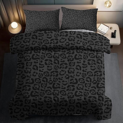 Black Cheetah Print Comforter Set Queen Girls Animal Black Leopard Print Comforter Boys African Leopard Bedding Set Queen African Cheetah Bedding Room Decor