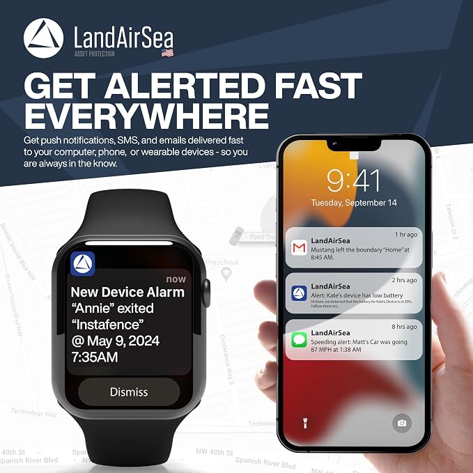 LandAirSea 54 GPS Tracker (Premium Edition) - Long Battery, Magnetic, & Waterproof. Global GPS Tracker for Vehicles. Made in the USA from Domestic & Imported Parts. Subscription is Required.