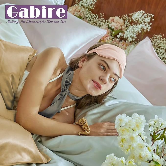 Mulberry Silk Pillowcase for Hair and Skin Prevent Acne Pillow Cases Both Sides Real Silk Pillowcases Organic Silk Pillowcase with Hidden Zipper, Grey, King (20"×36")